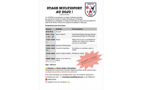 Stage multisports 20 &amp; 21 Octobre 2025